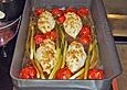 H&auml;hnchenbrust mit Ingwer, Fr&uuml;hlingszwiebeln und Tomaten aus dem Backofen