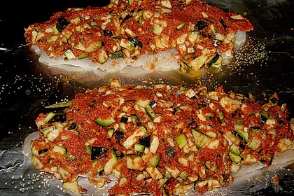 Fischfilet unter Zucchini - Kr&auml;uter - Kruste 1