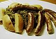 Gr&uuml;nkohl mit Birne und Bratw&uuml;rstchen