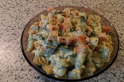 Nudeln mit Zucchini - Möhren - Sauce 2