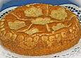 Kuchen mit gebackener Creme, Mandarinen und einem Hauch Kokos