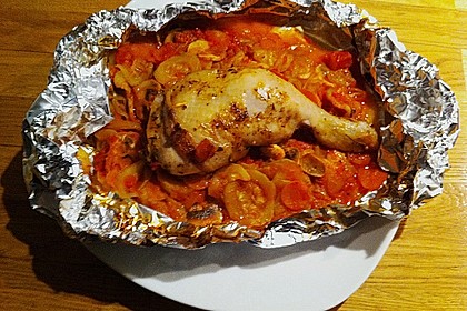 H&uuml;hnerbrustfilet mit Gem&uuml;se in der Folie gegart 6
