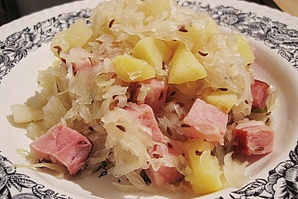 Sauerkraut - Kasseler - Kartoffel - Pfanne mit Ananas 2
