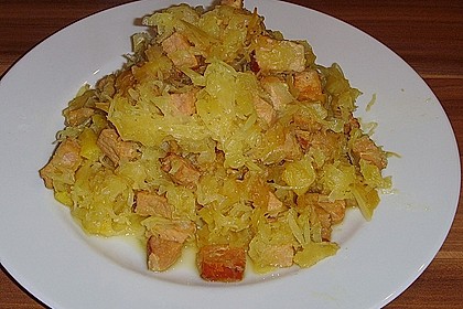 Sauerkraut - Kasseler - Kartoffel - Pfanne mit Ananas 9