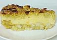 K&auml;sekuchen mit Apfelmus und Streuseln