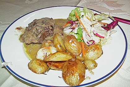Rotweinsauce mit Rind- oder Strau&szlig;enfilet und Ofenkartoffeln 1