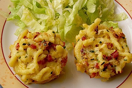 Sp&auml;tzle - Muffins mit Salat 6