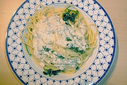 Spaghetti mit Rucola - Gorgonzola - Sauce