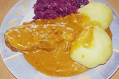 Schweinebraten in Senf - Sahne - Sauce