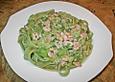 Gr&uuml;ne Bandnudeln mit Shrimps