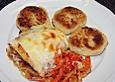 Hamburger auf Toastbrot, &uuml;berbacken mit K&auml;se