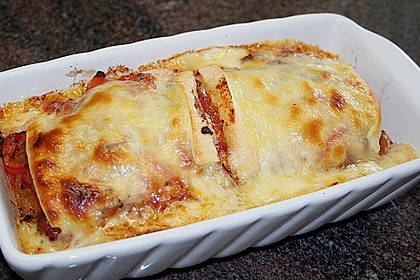 Hamburger auf Toastbrot, &uuml;berbacken mit K&auml;se 1
