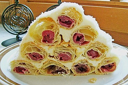 Bl&auml;tterteig - Kirsch - Pyramide
