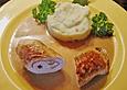 Putenroulade mit Gorgonzola und Schinken