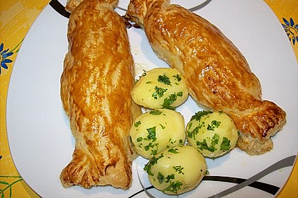 Frischk&auml;se - Hackfleisch - R&ouml;llchen in Bl&auml;tterteig 8