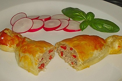 Frischk&auml;se - Hackfleisch - R&ouml;llchen in Bl&auml;tterteig 13