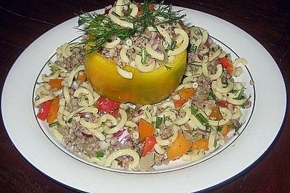 Nudelsalat mit Hackfleisch