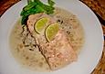Pochierter Lachs in Sekt - Limetten - Sauce