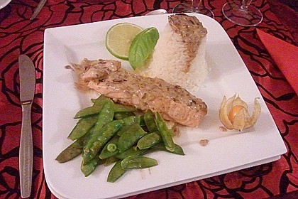 Pochierter Lachs in Sekt - Limetten - Sauce 6