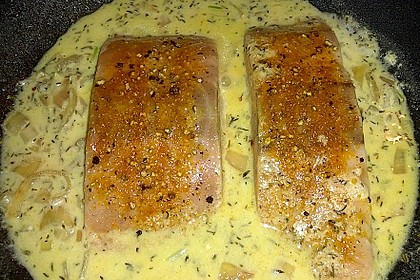 Pochierter Lachs in Sekt - Limetten - Sauce 4