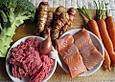 Lachs - Rindfleisch - Frikadelle mit Topinamburp&uuml;ree