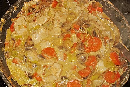 H&auml;hnchengeschnetzeltes mit Champignons und M&ouml;hren 5