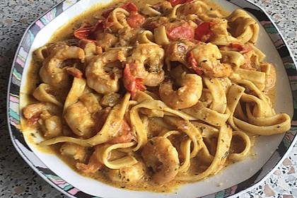 Spaghetti mit Garnelen 42