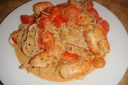 Spaghetti mit Garnelen 31