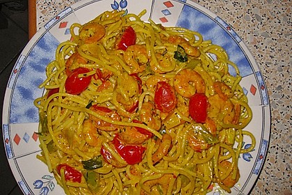 Spaghetti mit Garnelen 12
