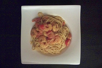 Spaghetti mit Garnelen 41