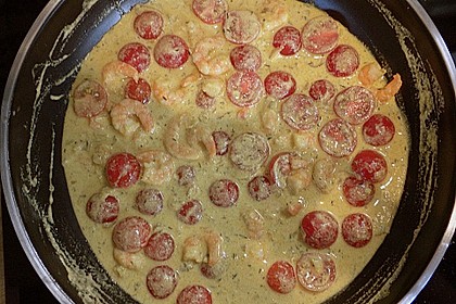 Spaghetti mit Garnelen 40