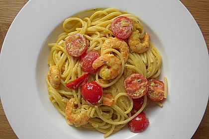 Spaghetti mit Garnelen 4