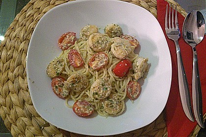 Spaghetti mit Garnelen 29