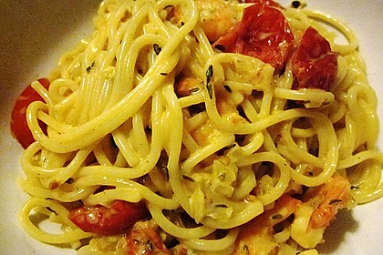 Spaghetti mit Garnelen 18