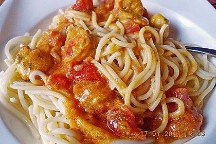 Spaghetti mit Garnelen 21