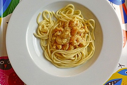 Spaghetti mit Garnelen 36