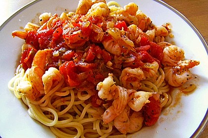 Spaghetti mit Garnelen 15
