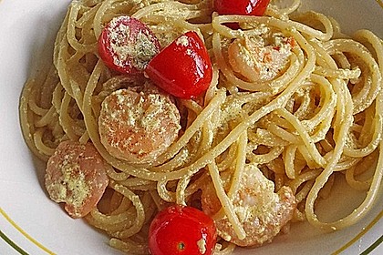 Spaghetti mit Garnelen 11