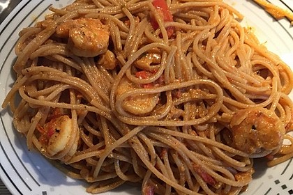Spaghetti mit Garnelen 32