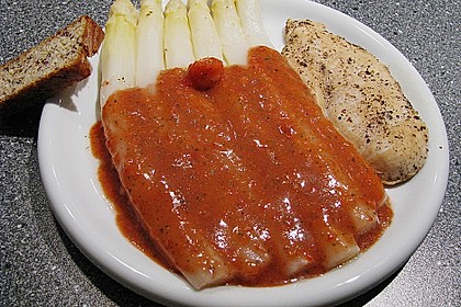 Spargel auf Räucherlachs mit Himbeerdressing 5