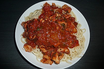 Rucola - Spaghetti mit Putenschnitzel 1