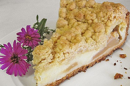 Birnen - K&auml;sekuchen mit Steuseln