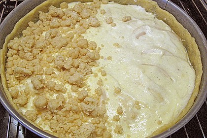 Birnen - K&auml;sekuchen mit Steuseln 2