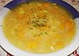 K&uuml;rbis - Kartoffel Suppe mit Pastaeinlage