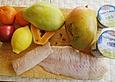 Fischfilets mit Obst und Curry