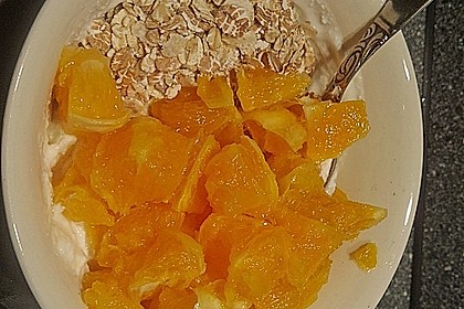 Orange mit Haferflocken 1