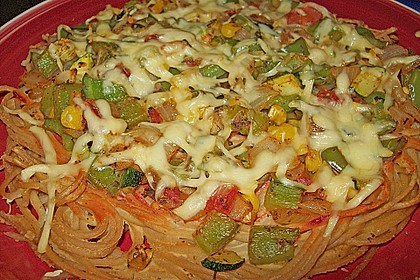 Bunte Spaghetti - Pizza 2