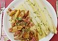 Spargel mit Farmerkartoffeln und Holl&auml;ndischer Sauce