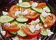 Tomaten - Gurken - Salat mit Schafsk&auml;se