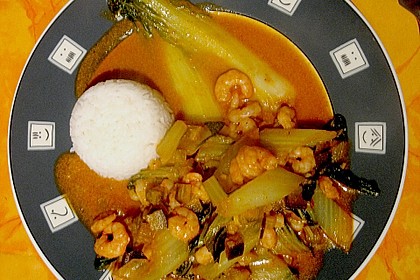 Flusskrebscurry mit Thai - Auberginen und Pak Choi 1